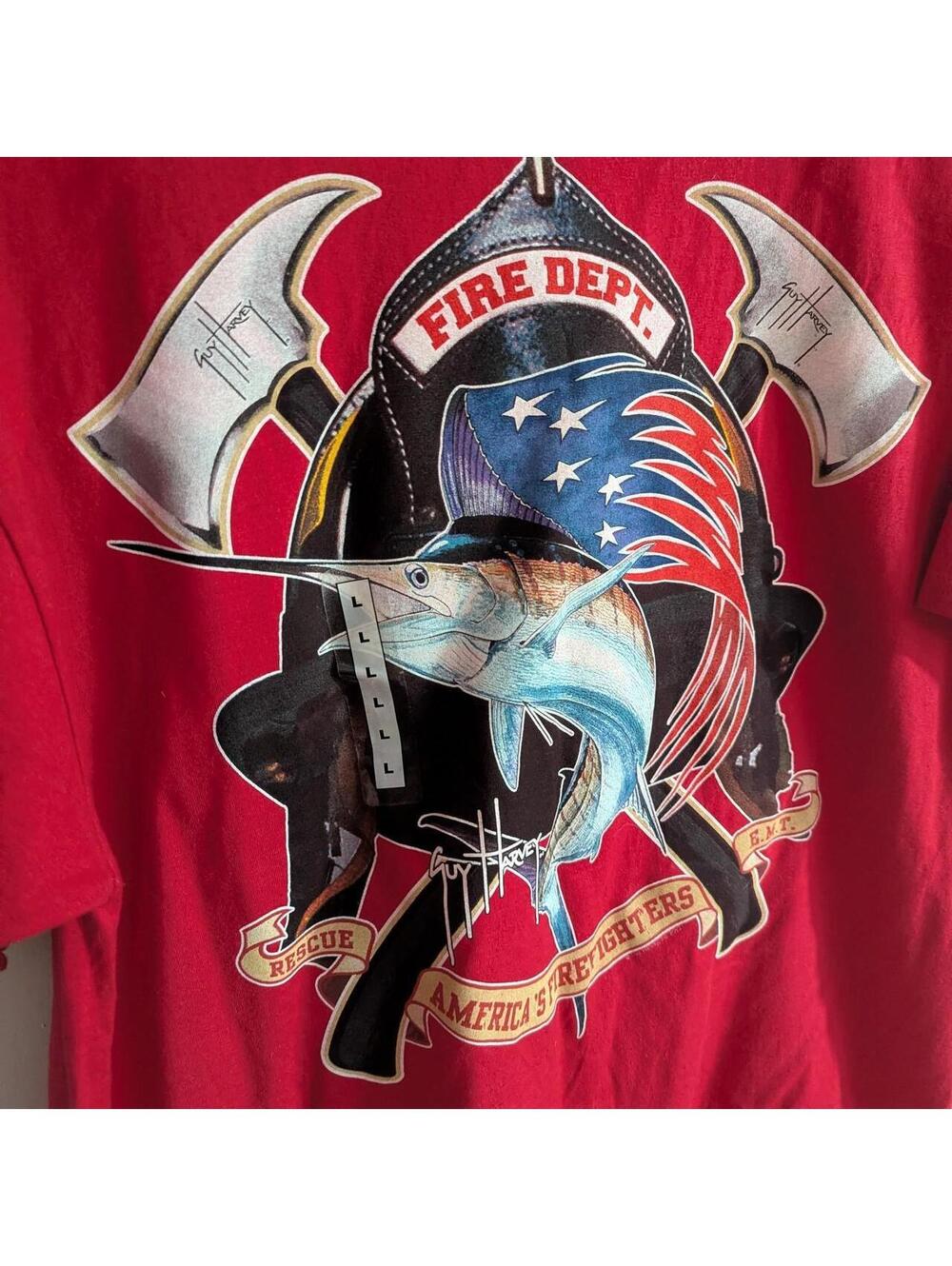 Guy Harvey Firefighter Marlin Graphic Tee